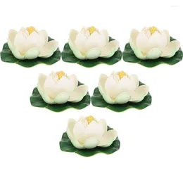 Decorative Flowers 6 Pcs Artificial Flower Simulation Lotus Leaf Household Decor Foam Simulated Floating Plant