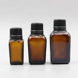 Storage Bottles Small Capacity 10ml Essential Oil Package Amber Square Bottle