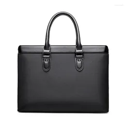 Briefcases Men's Briefcase Business Handbag File Bag Large Capacity Conference Waterproof Oxford Cloth Laptop