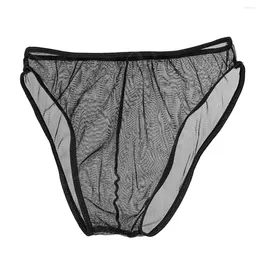 Underpants Sexy Mens Transparent Underwear Pouch Mesh Nylon Fishnet Men's Brief Free Size