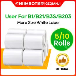 Paper Niimbot Official White Label Paper Roll Sticker Paper Rolls for B21 B1 B203 Label Machine Printer 5/10 Roll Per Pack