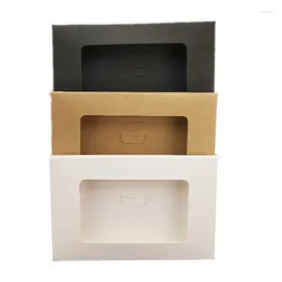 Gift Wrap 50pcs Kraft Paper Packaging Box For Lingerie Underwear Scarf Open Window Favour Boxes Postcard Sleeve Po Envelope Storage