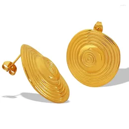 Chains OUDIANYA JEWELRY EH161 Good Quality Factory Directly Metal Swirl Round Earrings Unique Geometric Studs