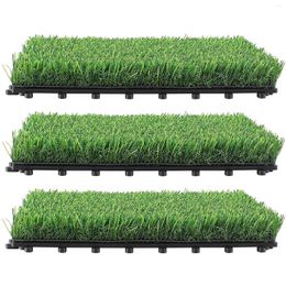 Decorative Flowers 3pcs 30cm Artificial Grassland Simulation Moss Lawn Turf Fake Green Grass Mat Carpet DIY Micro Landscape Garden Home