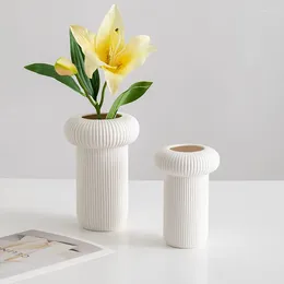 Vases Nordic White Simple Ceramic Home Decoration With Dried Flowers Fresh Living Room Tabletop