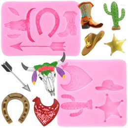 Baking Moulds Bull Head Silicone Moulds Feather Arrow Boot Star Horseshoe Hoof Fondant Mould Chocolate Candy Cupcake Topper Cake Decorating