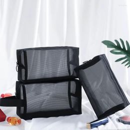 Storage Bags Black Transparent Women Cosmetic Bag Eyebrow Pencil Makeup Organizer Portable Toiletry Wash Pouch Travel Accessories