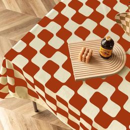 Table Cloth INS Sense Tablecloth Retro Chessboard Plaid Rectangular Dining Tea Picnic Washable K2Z3556