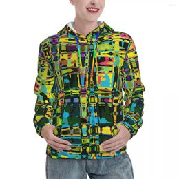 Women's Hoodies Abstract Print Loose Women Colorful Ethnic Outerwear Hoodie Winter Harajuku Classic Hooded Shirt Big Size