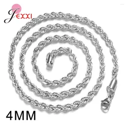 Chains Punk Style 925 Sterling Silver 4mm Thickness Chain Necklace Lobster Clasp DIY Neckalces Accessories Length 16-30 Inches