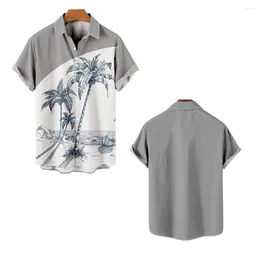 Men's Casual Shirts 24 Men Summer Harajuku Shirt Trend Short Sleeve T-shirts Retro Style Tops 3D Printed Clothing Streetwear Blouse Custom