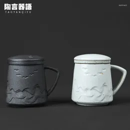 Mugs Jingdezhen Office Tea Cup Handmade Pottery Retro Coarse Philtre Liner Single