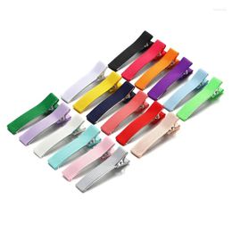 Hair Accessories 100Pcs Flat Alligator Clip Kit Prong Clips Pin Covered Grosgrain Ribbon Barrettes DIY Jewelry Craft