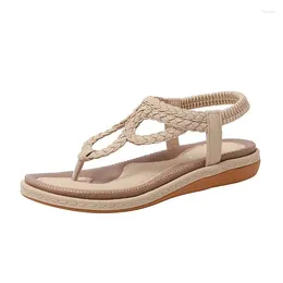 Sandals 2024 Summer Shoes Women Flat Flip Flops Non-slip Ladies Bohemian Big Size 42 DX082