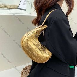 2024 Womens Crocodile Grain Underarm Bags Pu Fashion Shoulder Bag Cute Simple Handbags Female Purses