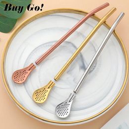 Drinking Straws 2PCS Stainless Steel Detachable Philtre Yerba Mate Tea Bombilla Gourd Reusable Straw Spoon Coffee Tool