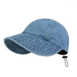 Wide Brim Hats Summer For Women Bucket Hat Sunscreen Sunhat Denim Cloth Floppy Foldable Sunshade Outdoor Casual Adjustable Gorros