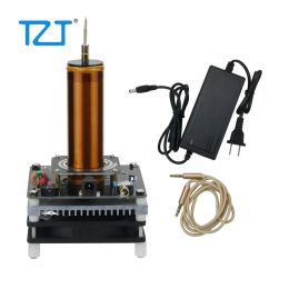 Parts TZT DIY Mini Tesla Coil Music 3.5MM Audio Input Support Cellphone Play Music 24V Fan Quiet Operation