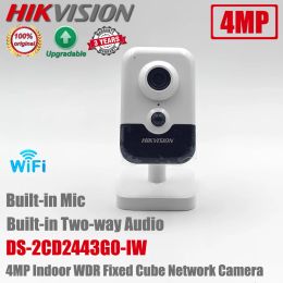 Webcams Original Hikvision English Version 4mp Ir Cube Network Camera Ds2cd2443g0iw Cctv Ip Wifi Wireless Webcam