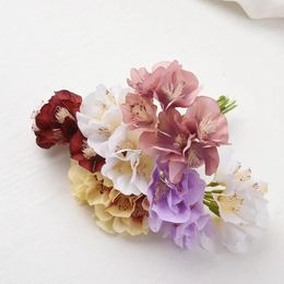 Decorative Flowers 6PCS Artificial Wedding Bouquet Bridal Accessories Clearance Christmas Home Decoration Silk Stamen Plum Bossom