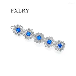 Hair Clips FXLRY Elegant Shinny Cubic Zircons For Women Geometry Top Quality Bridal Wedding Jewelry