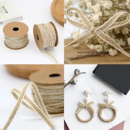 Party Decoration 10M Jute Burlap Rolls Width 0.5cm Hessian Ribbon With Lace Vintage Rustic Wedding Ornament Decor BB5773