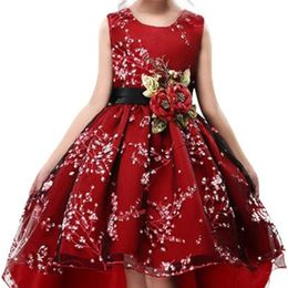 WEONEDREAM Princess Girls Dress for Wedding Birthday Party with Train