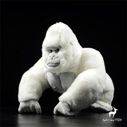 Albino Gorilla Anime Cute Ape Plushie Silverback Plush Toys Lifelike Animals Simulation Stuffed Doll Kawai Toy Gif 240325