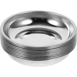 Plates 10Pcs Seasoning Dishes Stainless Steel Round Chilli Dessert Mustard (8cm)