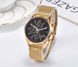 Rose Gold Watch Designer Mens Watch Elite Round Stainless Steel Bezel Solid Color Panel Designer Watch Display Calendar 6-Pin Quartz Watch Steel Strap