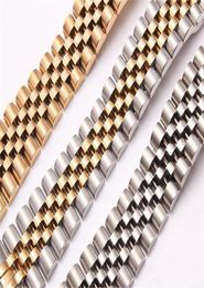 Stainless Steel 5 Links Watch Bands goodtable 13mm New Top Grade Pure Solid 316L Bracelets Curved end Used for Watchband6866441