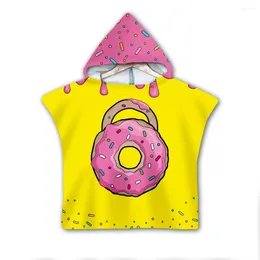 Towel Dessert Donut Milk Hooded Baby Boys And Girls Wearable Bath For Kids Travel 3D Print Beach Towels Style-1