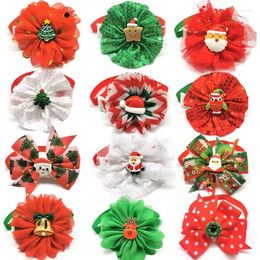 Dog Apparel 50/100pcs Christmas Pet Products Bow Ties Small Festives Accessories Bowtie Collar Holiday Dogs Pets