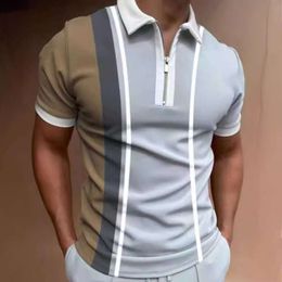 2024 Summer Men's Polo Shirt with Polo Collar Stripe Contrast Printing New Product Full Custody, Stable Goods
