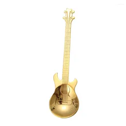 Coffee Scoops Creative Guitar Shape Spoons Multicolor Stainless Steel Tea Ice Spoon Flatware Drinking Tools As Gift Souvenir Cocina