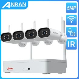 Dildos Anran H.265 5mp Security Cctv System Kit 2.4ghz Wifi Surveillance Camera 8ch Nvr Two Way Audio Video Infrared Night Vision Set