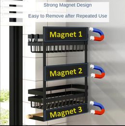 Suporte lateral de armazenamento de cozinha preto/verde com refrigerador de prateleira de prateleira de madeira de especiarias magnéticas de madeira