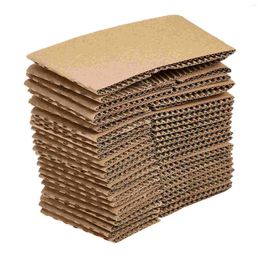 Disposable Cups Straws 50 Pcs Coffee Cup Holder Outdoor Sleeve Protective Protector Kettle Cover Versatile Corrugated Paper Sleeves