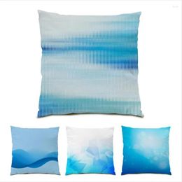Pillow Home Decoration Polyester Linen Cover Pillowcase Decorative Artistic Sofas Blue Living Room Colourful Sofa E0104