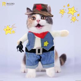 Cat Costumes Cosplay Costume For Small Dog Cats Pet Cowboy Halloween Funny Creative Novelty Dress Up Party Clothing Hats Accessories