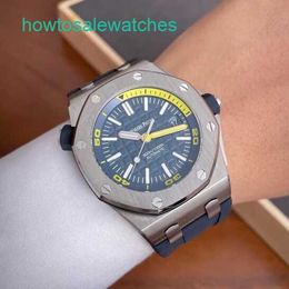 Luxury AP Wrist Watch Royal Oak Offshore Series Swiss Mens Automatic Mechanical Watch 42mm Precision Steel Date Display Waterproof Night Light Leisure 15710ST