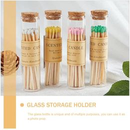 Vases 24 Pcs Sampling Bottle Glass Carafe Bottles Cork Wood Sample Storage Vials