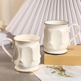 Mugs Creative European Personality Trend Mug Office Ceramic Face Cup Living Room Home Drinking Coffee Kawaii