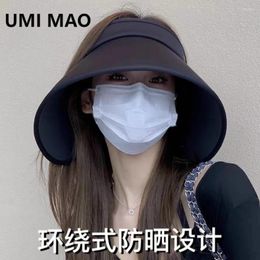 Wide Brim Hats UMI MAO Surrounding Big Eaves Open Hat Women's Summer Sunscreen Head Circumference Sunshade UV Protection Sun