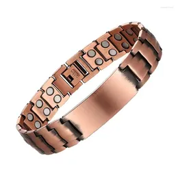 Strand Befoshinn Double Row Healthy Magnetic Bracelet For Men 15mm Pure Copper Fashion Bangle Trendy Gift