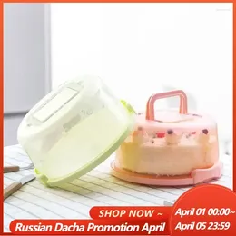 Storage Bottles Plastic Round Cake Container Carrier Box Fruit Dessert Cupcake Bread Cover Case Server Organiser Tray Kitchen Tool