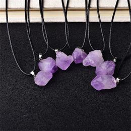 Link Bracelets 5PCS Natural Lavender Amethyst Pendant Mythical Crystal Carved Healing Gemstone Fengshui Figurine Gift