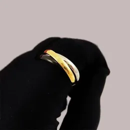 Luxury designer rings for woman trinity jewelry trendy ring popular color retro plated gold pinky rings for women high end wedding ornament zl203 B4