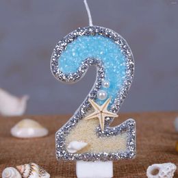 Party Supplies Birthday Number Candle Summer Beach Starfish Cake Decoration Accessories