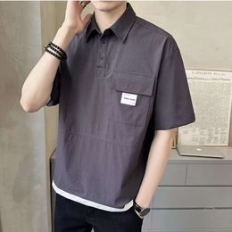 Trendy Brand New Summer Men's Polo Shirt, Korean Style Loose and Versatile, High-end and Stylish, Short Sleeved